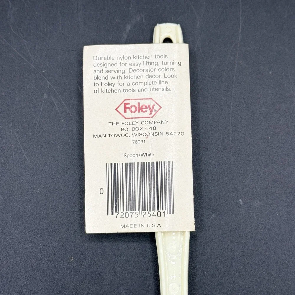 Vintage‎ Foley Nylon Slotted Spoon #25472 White 2